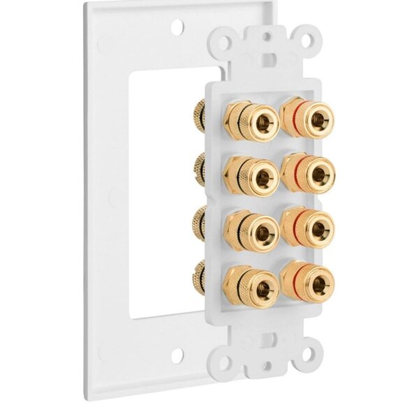 Fosmon (Quad Speaker) Home Theater Wall Plate - Gold Plated Copper Banana Bindin - Picture 4 of 8